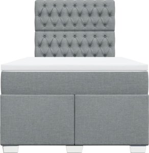 vidaXL Łóżko kontynentalne z materacem, jasnoszare, tkanina 120x200 cm 4