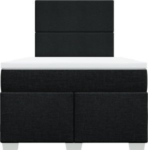 vidaXL Łóżko kontynentalne z materacem, czarne, tkanina, 120x200 cm 4