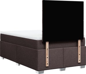 vidaXL Łóżko kontynentalne z materacem, brązowe, tkanina, 120x200 cm 10