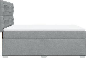 vidaXL Łóżko kontynentalne z materacem, jasnoszare 140x200 cm, tkanina 9