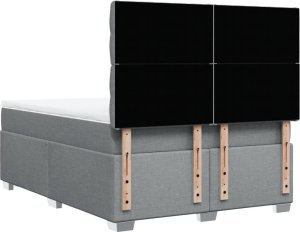 vidaXL Łóżko kontynentalne z materacem, jasnoszare 140x200 cm, tkanina 10