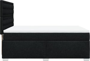 vidaXL Łóżko kontynentalne z materacem, czarne, tkanina 140x200 cm 9