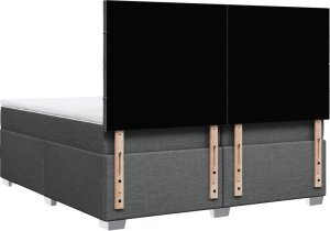 vidaXL Łóżko kontynentalne z materacem, ciemnoszara tkanina 200x200 cm 10