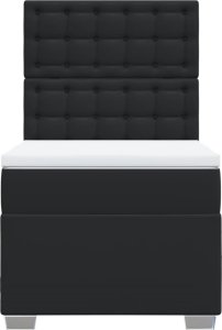 vidaXL Łóżko kontynentalne z materacem czarne 90x200 cm 4