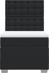 vidaXL Łóżko kontynentalne z materacem czarne 100x200 cm 4