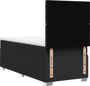 vidaXL Łóżko kontynentalne z materacem czarne 100x200 cm 10