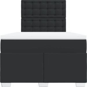 vidaXL Łóżko kontynentalne z materacem czarne 120x190 cm 4