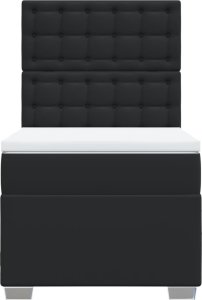 vidaXL Łóżko kontynentalne z materacem czarne 90x190 cm 4