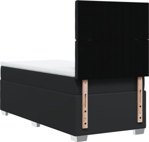 vidaXL Łóżko kontynentalne z materacem czarne 90x190 cm 10