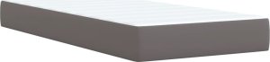 vidaXL Łóżko kontynentalne z materacem szare 100x200 cm 6