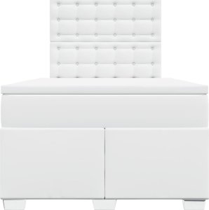 vidaXL Łóżko kontynentalne z materacem białe 120x200 cm 4