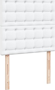 vidaXL Łóżko kontynentalne z materacem białe 90x200 cm 8