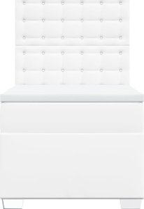 vidaXL Łóżko kontynentalne z materacem białe 100x200 cm 4