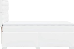 vidaXL Łóżko kontynentalne z materacem białe 100x200 cm 9
