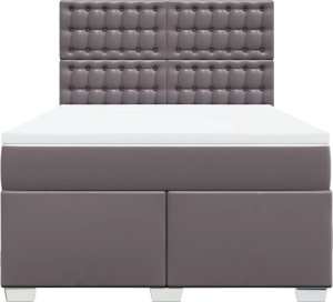 vidaXL Łóżko kontynentalne z materacem szare 160x200 cm 4