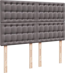 vidaXL Łóżko kontynentalne z materacem szare 160x200 cm 8