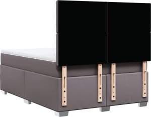vidaXL Łóżko kontynentalne z materacem szare 160x200 cm 10