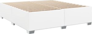 vidaXL Łóżko kontynentalne z materacem białe 200x200 cm 7