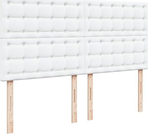 vidaXL Łóżko kontynentalne z materacem białe 200x200 cm 8