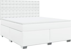 vidaXL Łóżko kontynentalne z materacem białe 180x200 cm 2