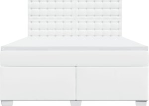 vidaXL Łóżko kontynentalne z materacem białe 180x200 cm 4