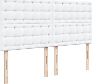 vidaXL Łóżko kontynentalne z materacem białe 180x200 cm 8