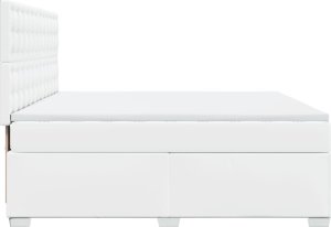 vidaXL Łóżko kontynentalne z materacem białe 180x200 cm 9