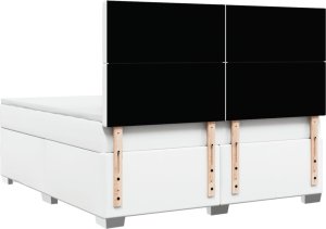 vidaXL Łóżko kontynentalne z materacem białe 180x200 cm 10