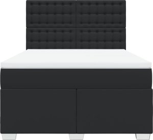 vidaXL Łóżko kontynentalne z materacem czarne 140x190 cm 4