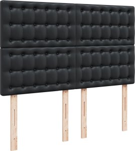 vidaXL Łóżko kontynentalne z materacem czarne 140x190 cm 8