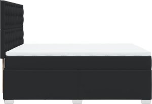 vidaXL Łóżko kontynentalne z materacem czarne 140x190 cm 9