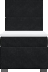 vidaXL Łóżko kontynentalne z materacem, czarne, aksamit 80x200 cm 4
