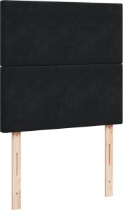 vidaXL Łóżko kontynentalne z materacem, czarne, aksamit 80x200 cm 8