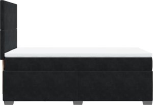 vidaXL Łóżko kontynentalne z materacem, czarne, aksamit 80x200 cm 9