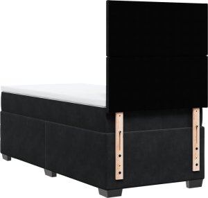 vidaXL Łóżko kontynentalne z materacem, czarne, aksamit 80x200 cm 10