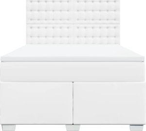 vidaXL Łóżko kontynentalne z materacem białe 140x200 cm 4