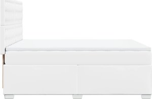 vidaXL Łóżko kontynentalne z materacem białe 140x200 cm 9