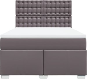 vidaXL Łóżko kontynentalne z materacem szare 140x200 cm 4