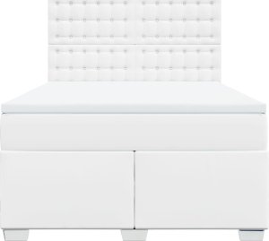 vidaXL Łóżko kontynentalne z materacem białe 160x200 cm 4
