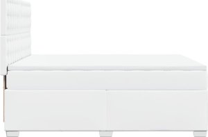 vidaXL Łóżko kontynentalne z materacem białe 160x200 cm 9