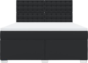 vidaXL Łóżko kontynentalne z materacem czarne 180x200 cm 4
