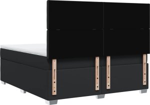 vidaXL Łóżko kontynentalne z materacem czarne 180x200 cm 10