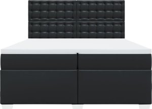 vidaXL Łóżko kontynentalne z materacem czarne 200x200 cm 4