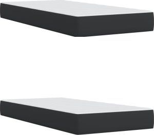 vidaXL Łóżko kontynentalne z materacem czarne 200x200 cm 6