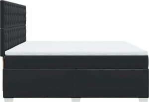 vidaXL Łóżko kontynentalne z materacem czarne 200x200 cm 9