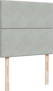 vidaXL Łóżko kontynentalne z materacem, jasnoszare, aksamit, 90x200 cm 8