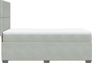 vidaXL Łóżko kontynentalne z materacem, jasnoszare, aksamit, 90x200 cm 9