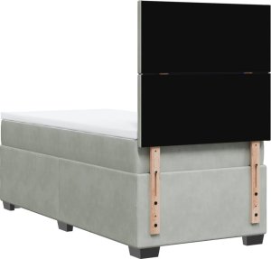 vidaXL Łóżko kontynentalne z materacem, jasnoszare, aksamit, 90x200 cm 10