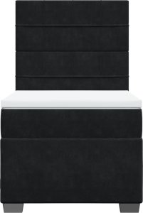 vidaXL Łóżko kontynentalne z materacem, czarne, aksamit 100x200 cm 4