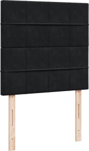 vidaXL Łóżko kontynentalne z materacem, czarne, aksamit 100x200 cm 8